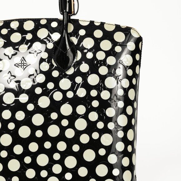 Louis Vuitton x Yayoi Kusama Lockit MM Infini Noir Monogram Vernis Dots Tote - Picture 8 of 14